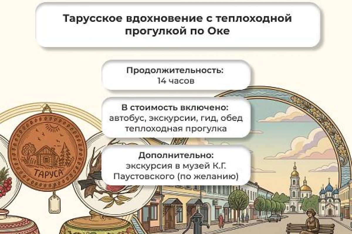 Тарусское вдохновение с теплоходной прогулкой по Оке