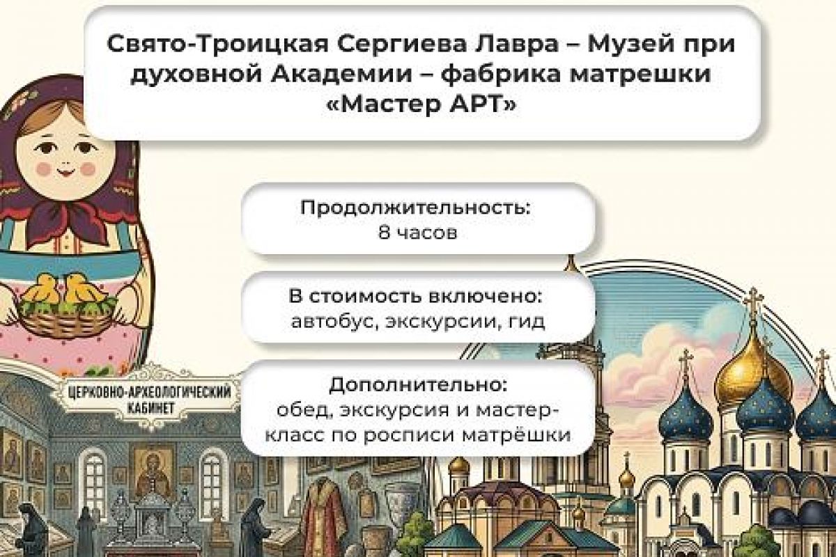 Свято-Троицкая Сергиева Лавра – Музей при духовной Академии – фабрика матрешки «Мастер АРТ»