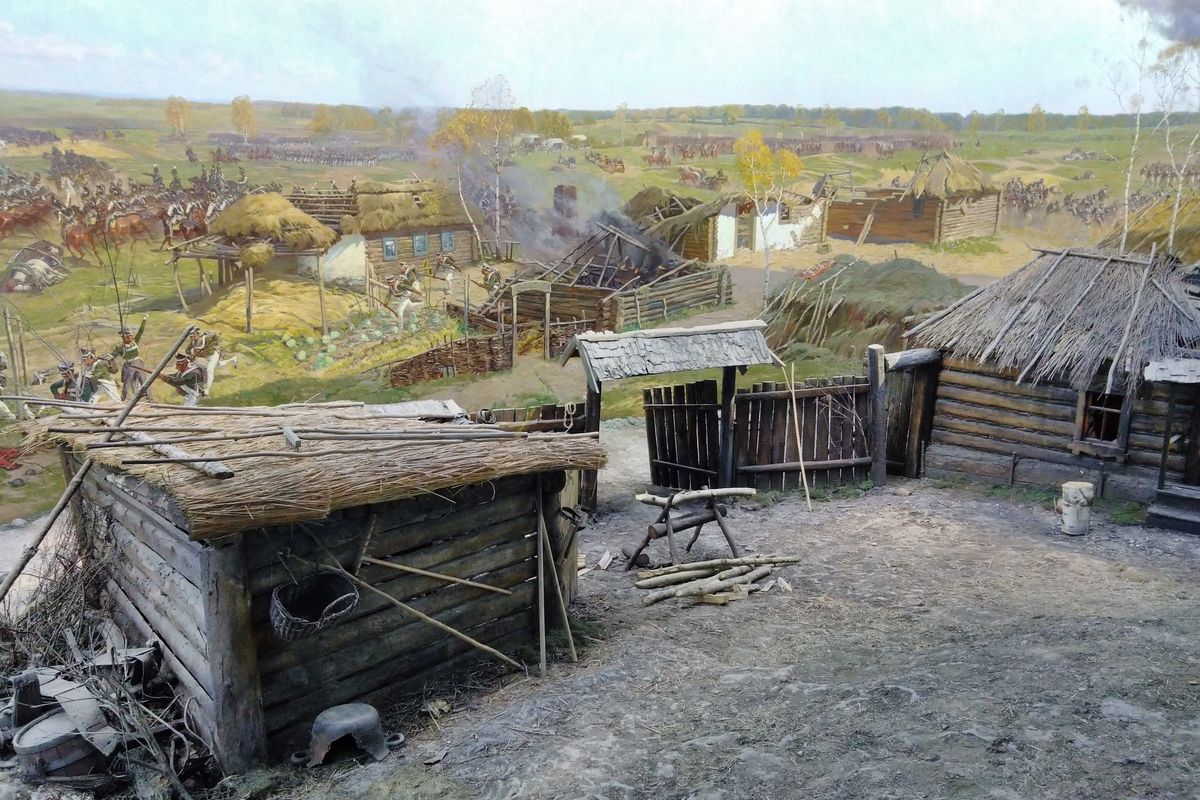 Бородинская битва. Музей-панорама. Школьники с "Москвёнком"